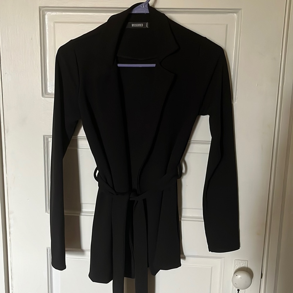 Missguided Black Wrap Blazer